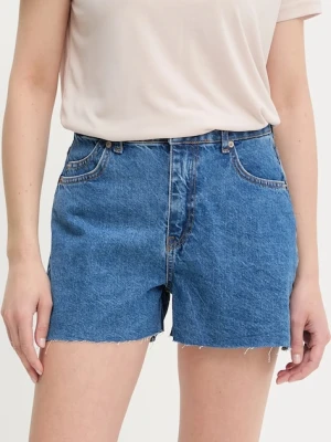 Answear.LAB szorty jeansowe damskie kolor niebieski gładkie high waist