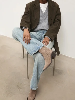 Answear.LAB sztyblety zamszowe kolor beżowy na słupku