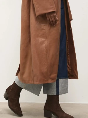 Answear.LAB sztyblety zamszowe kolor brązowy na słupku