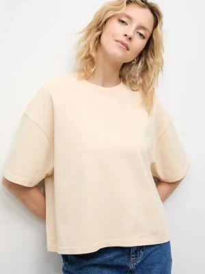 Answear.LAB t-shirt bawełniany damski kolor beżowy