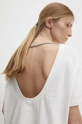 Answear Lab t-shirt bawełniany damski kolor biały odkryte plecy