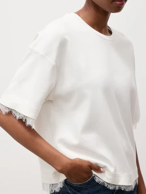 Answear.LAB T-shirt damski bawełniany z elastanem biały