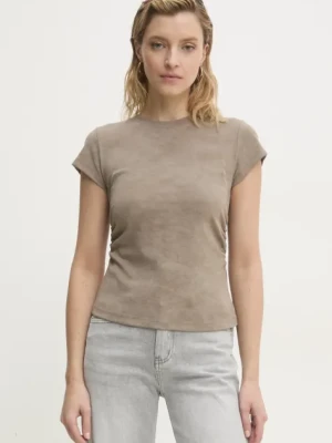 Answear Lab t-shirt damski kolor beżowy