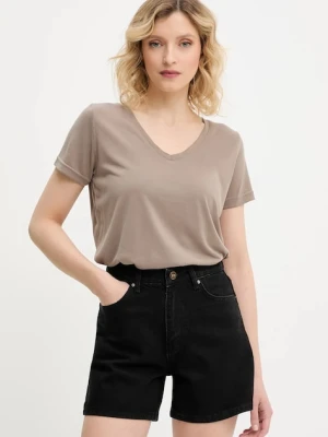 Answear Lab t-shirt damski kolor brązowy