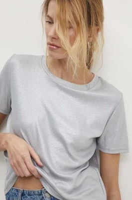 Answear Lab t-shirt damski kolor srebrny