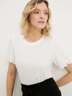 Answear.LAB t-shirt lniany biały