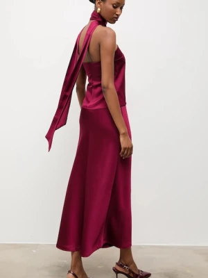 Answear.LAB top i spódnica damski kolor bordowy