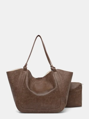 Answear.LAB torebka shopper damska z imitacji skóry brązowy