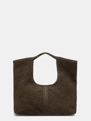 Answear.LAB torebka shopper damska z imitacji zamszu zielony