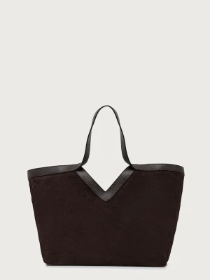 Answear.LAB torebka shopper damska zamszowa brązowy