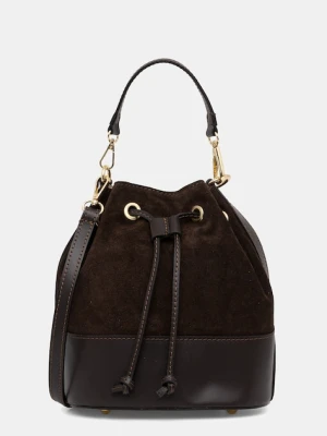 Answear.LAB torebka skórzana kolor brązowy