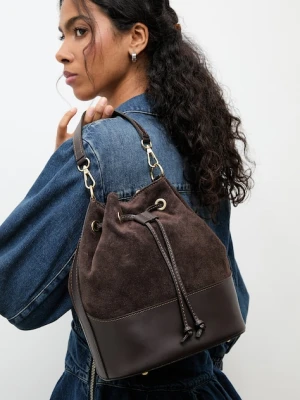 Answear.LAB Torebka worek damskie zamszowe