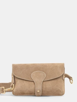 Answear.LAB torebka zamszowa kolor beżowy