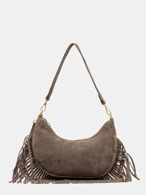 Answear.LAB torebka zamszowa kolor beżowy