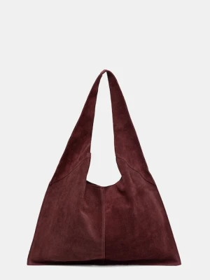 Answear.LAB torebka zamszowa kolor bordowy