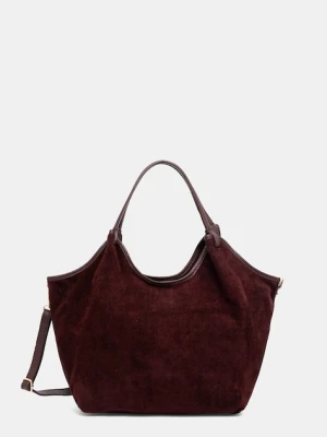 Answear.LAB torebka zamszowa kolor bordowy