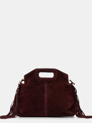 Answear.LAB torebka zamszowa kolor bordowy