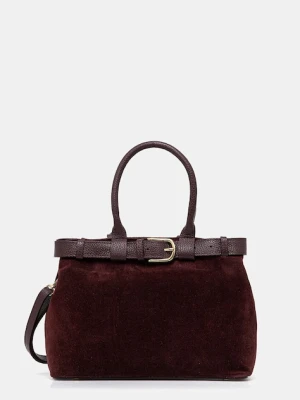 Answear.LAB torebka zamszowa kolor bordowy