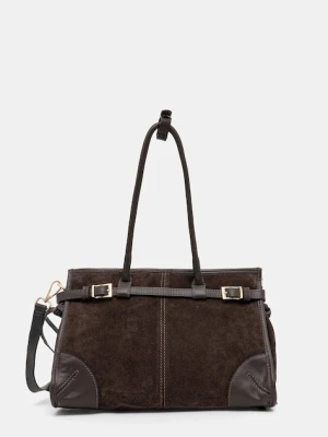 Answear.LAB torebka zamszowa kolor brązowy