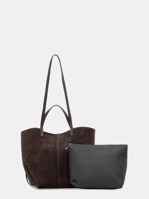 Answear.LAB torebka zamszowa kolor brązowy