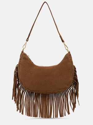 Answear.LAB torebka zamszowa kolor brązowy