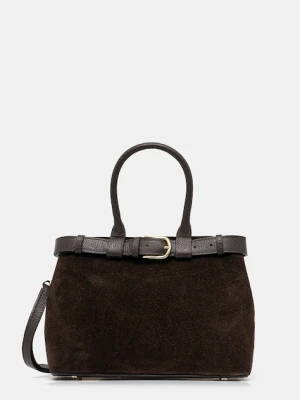 Answear.LAB torebka zamszowa kolor brązowy