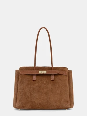 Answear.LAB torebka zamszowa kolor brązowy