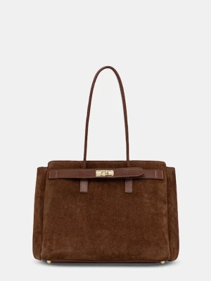 Answear.LAB torebka zamszowa kolor brązowy