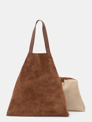 Answear.LAB torebka zamszowa kolor brązowy