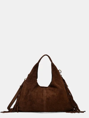 Answear.LAB torebka zamszowa kolor brązowy