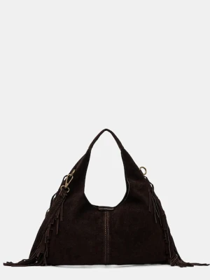 Answear.LAB torebka zamszowa kolor brązowy