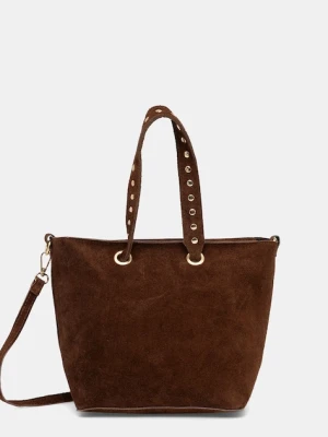 Answear.LAB torebka zamszowa kolor brązowy