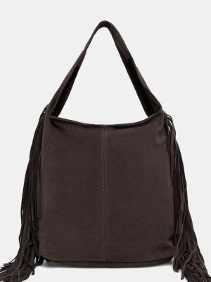 Answear.LAB torebka zamszowa kolor brązowy