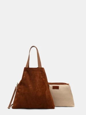 Answear Lab torebka zamszowa kolor brązowy Answear.LAB