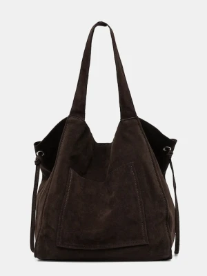 Answear Lab torebka zamszowa kolor brązowy Answear.LAB