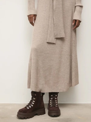 Answear.LAB workery zamszowe kolor brązowy na platformie