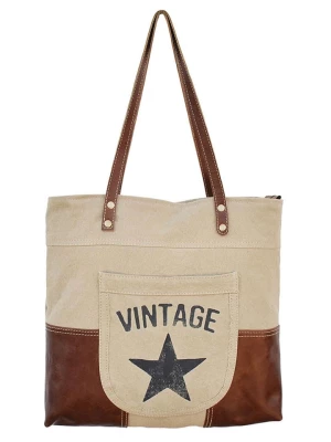 Anticline Skórzany shopper bag w kolorze beżowo-brązowym - 43 x 35 cm rozmiar: onesize