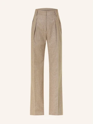 Antonelli Firenze Spodnie Marlena Timo Z Błyszczącą Przędzą beige