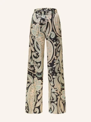 Antonelli Firenze Spodnie Marlene Paloma Z Jedwabiu schwarz