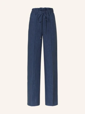 Antonelli Firenze Spodnie Z Lnu Typu Marlene blau