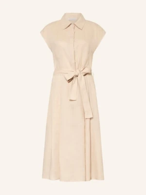 Antonelli Firenze Sukienka Koszulowa Linda Z Lnu beige
