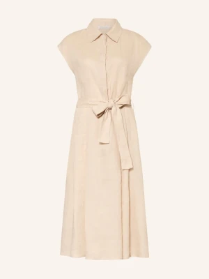 Antonelli Firenze Sukienka Koszulowa Linda Z Lnu beige