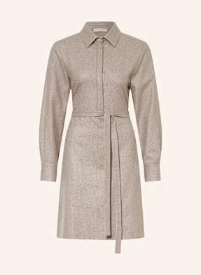 Antonelli Firenze Sukienka Koszulowa Nasco Z Błyszczącą Przędzą beige