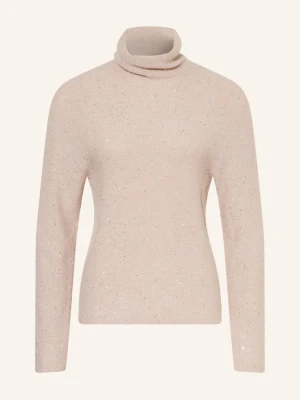 Antonelli Firenze Sweter Z Golfem Etruria Z Cekinami beige