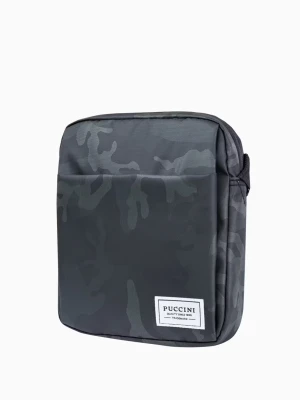 Antracytowa torba męska we wzór camo Puccini