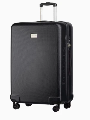 Antracytowa twarda walizka duża o strukturze plastra miodu Puccini