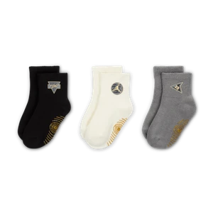 Antypoślizgowe skarpety dla niemowląt (12–24 M) Jordan See Me Shine (3 pary) - Czerń