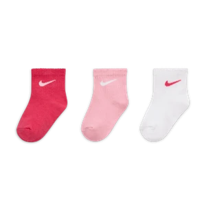 Antypoślizgowe skarpety do kostki z logo Swoosh dla maluchów Nike (3 pary) - Wielokolorowe