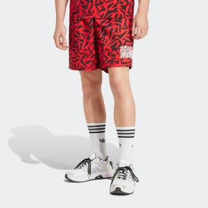 adidas Originals AOP SHORTS better scarlet mężczyźni Szorty sportowe czerwony rozmiar Odzież