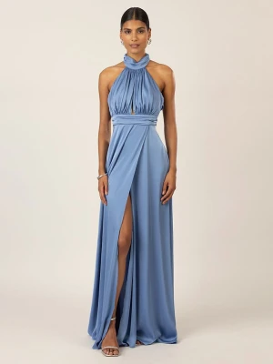 APART Satynowa sukienka w kolorze niebieskim rozmiar: 36